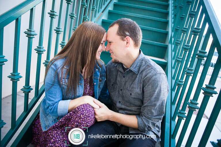 Gilbert Engagement Photographer colored stairs
